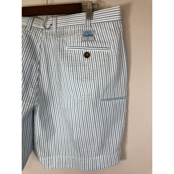 New True Flies Men's Shorts Size 40 White And Blue Strips - Picture 8 of 15
